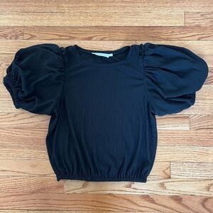 ASTR The Label Black Puff Sleeve Top